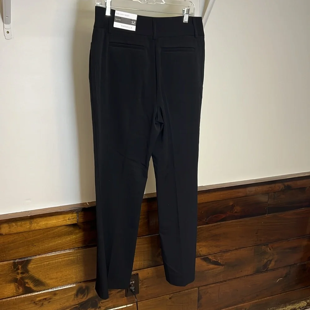 NWT Rafaella Sportswear Black Curvy Boot High Rise Dress Pants-‎ 12